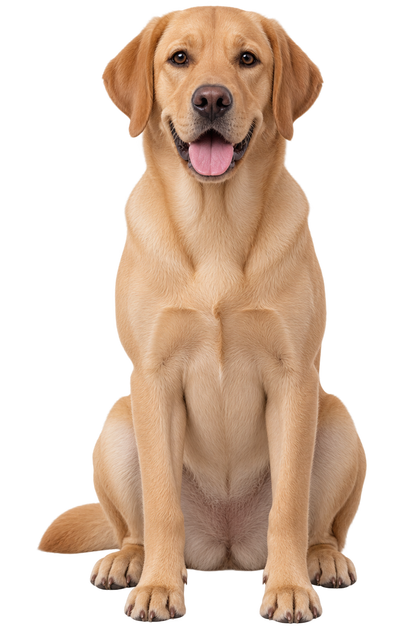 Cane di taglia grande accanto allo sgabello PetBath