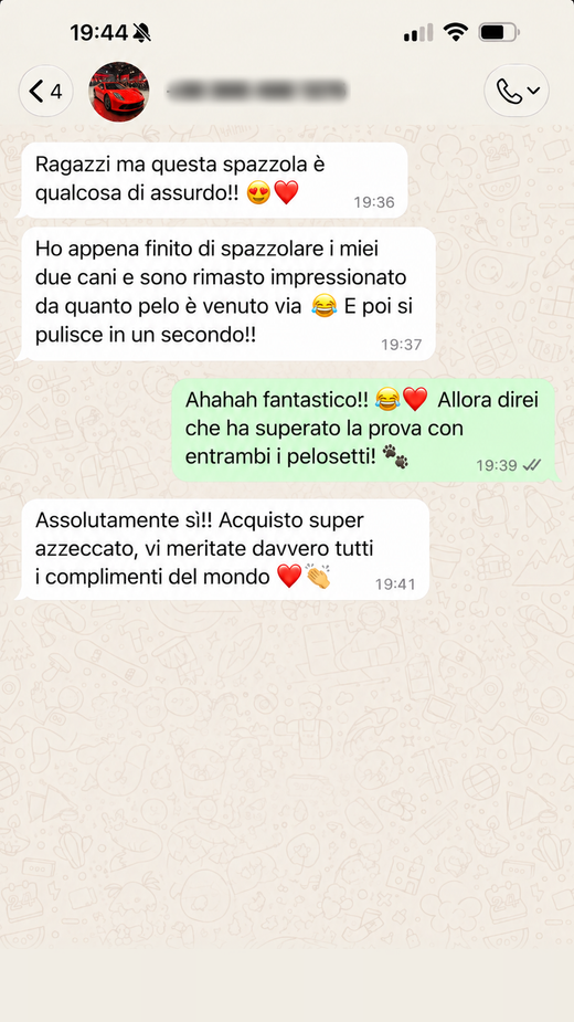 Messaggio di un cliente