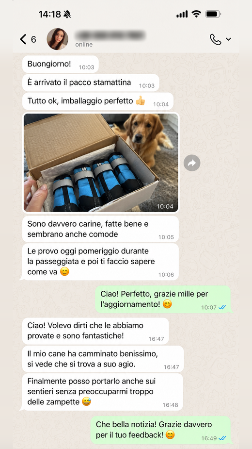 Messaggio di un cliente