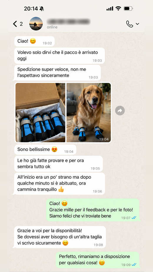 Messaggio di un cliente