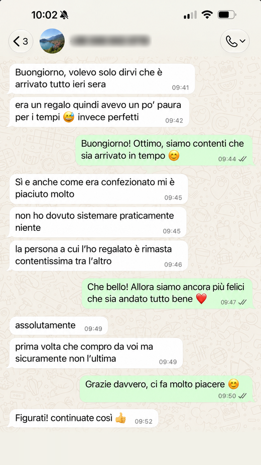 Messaggio di un cliente