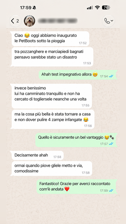 Messaggio di un cliente