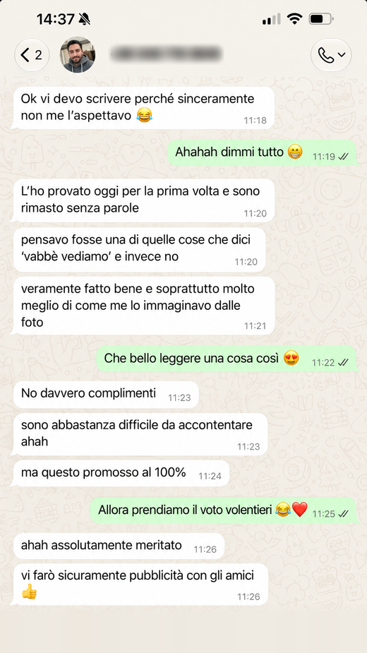 Messaggio di un cliente
