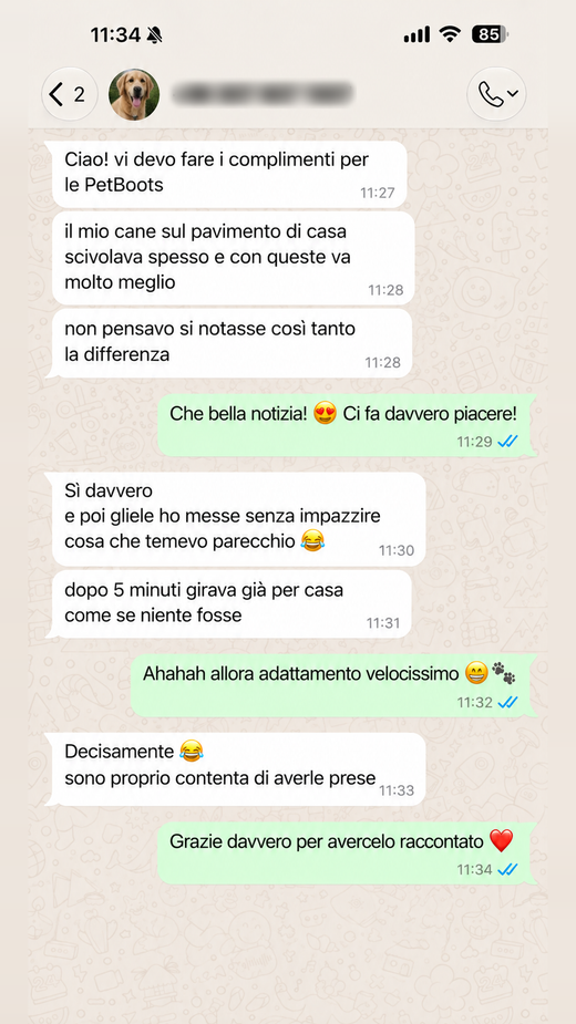 Messaggio di un cliente