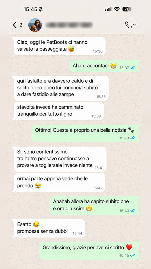 Messaggio di un cliente