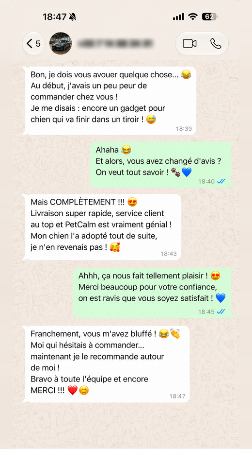 Message d'un client