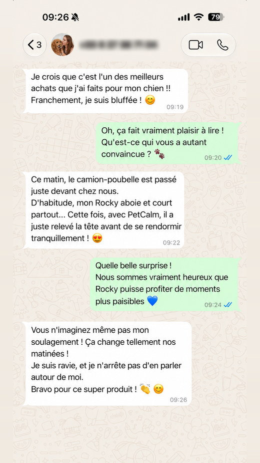 Message d'un client