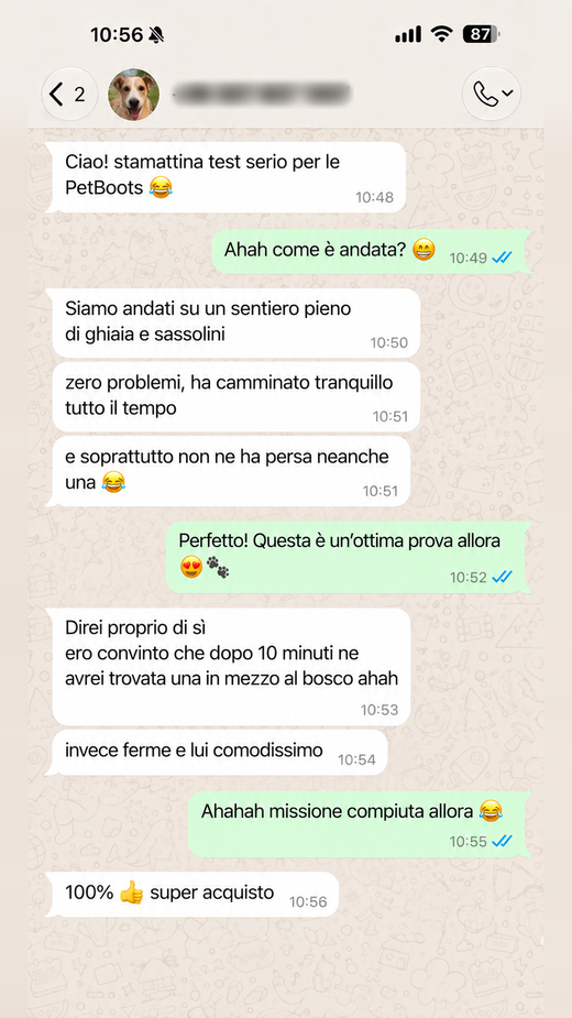 Messaggio di un cliente